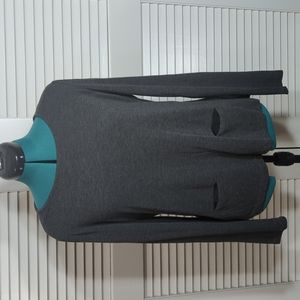Grey and black long sleeve blouse with pockets!